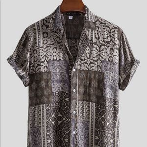 Men's Ethnic Print Summer Shirt